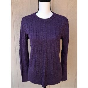 A NEW DAY🌞 Cable Knit Pullover Sweater, Purple ~Size M